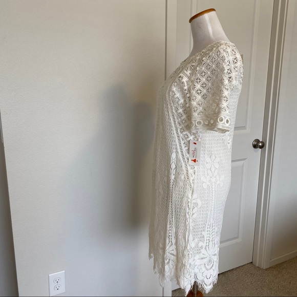 Skies are blue white lace dress NWT small - Picture 4 of 9